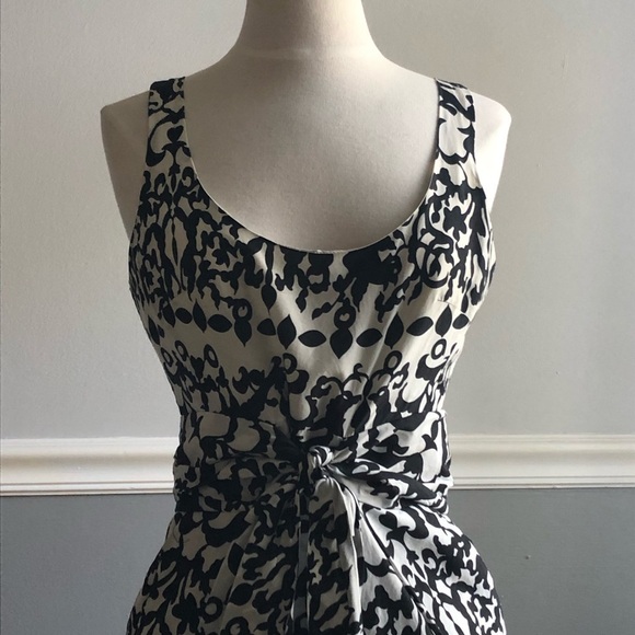 Cynthia Steffe Black & White Tie Front Dress, 2 - Picture 2 of 8
